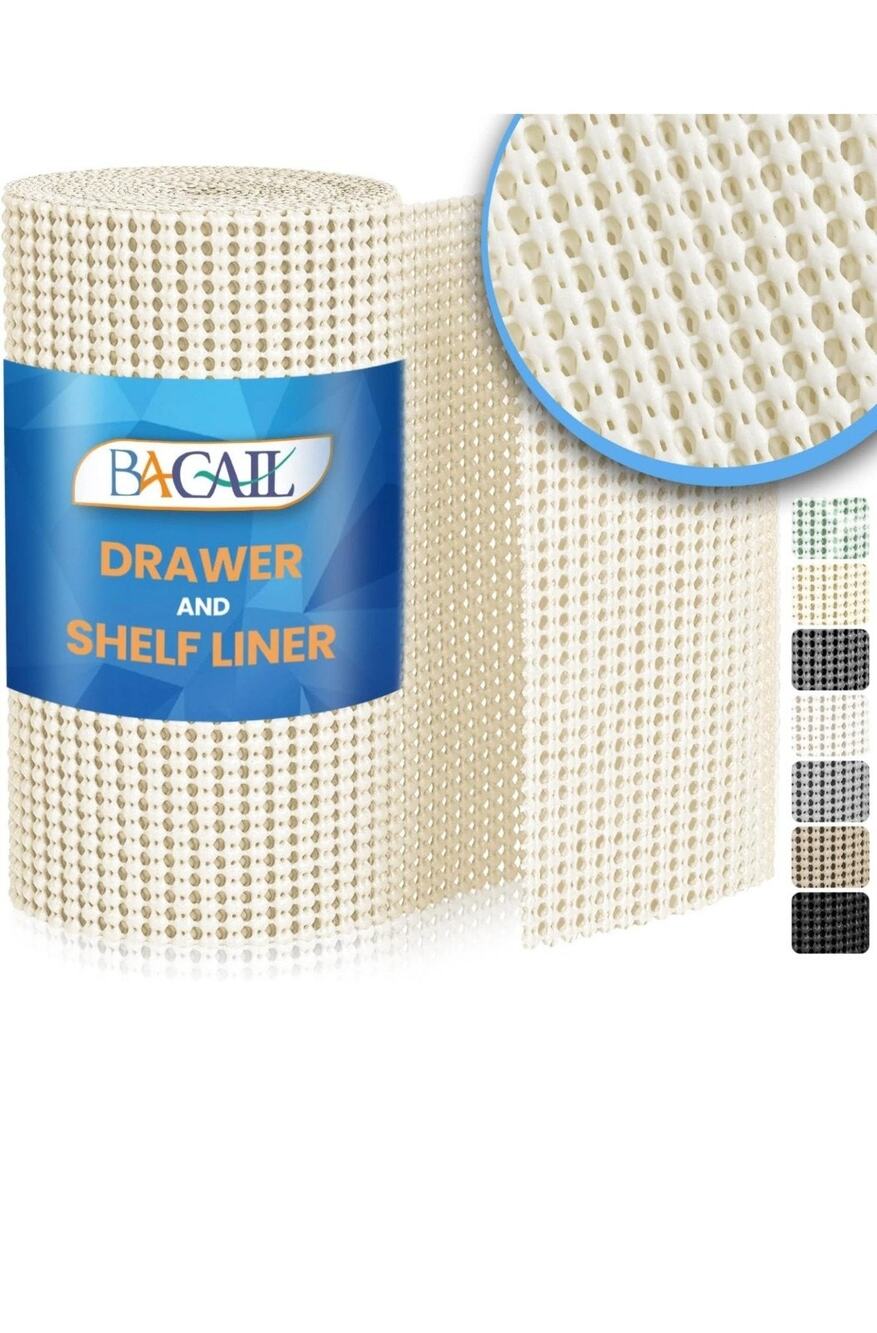 BAGAIL Drawer and Shelf Liner, 12 in X 20Ft , Cream NEW